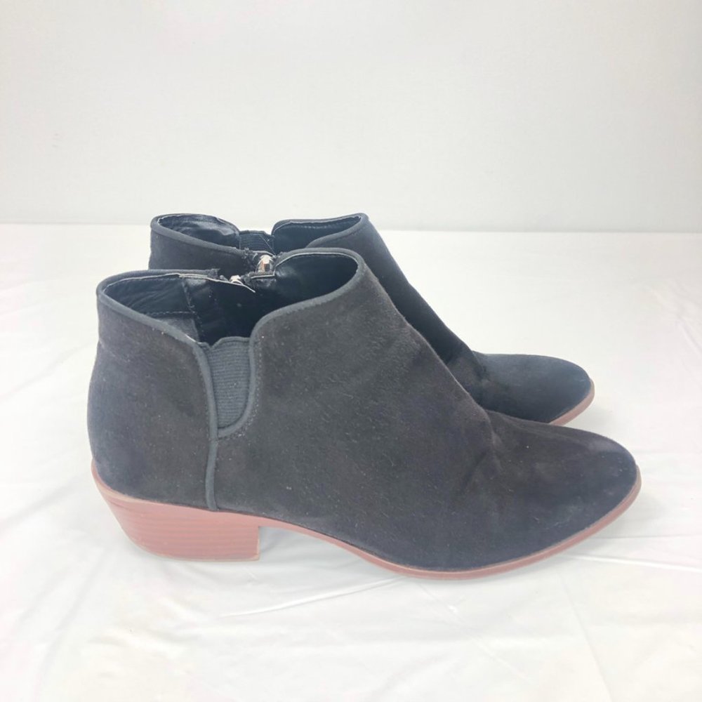 Sam Edelman Circus Porter Suede Ankle Boot Booties, Black, Women's 6.5, Side Zip